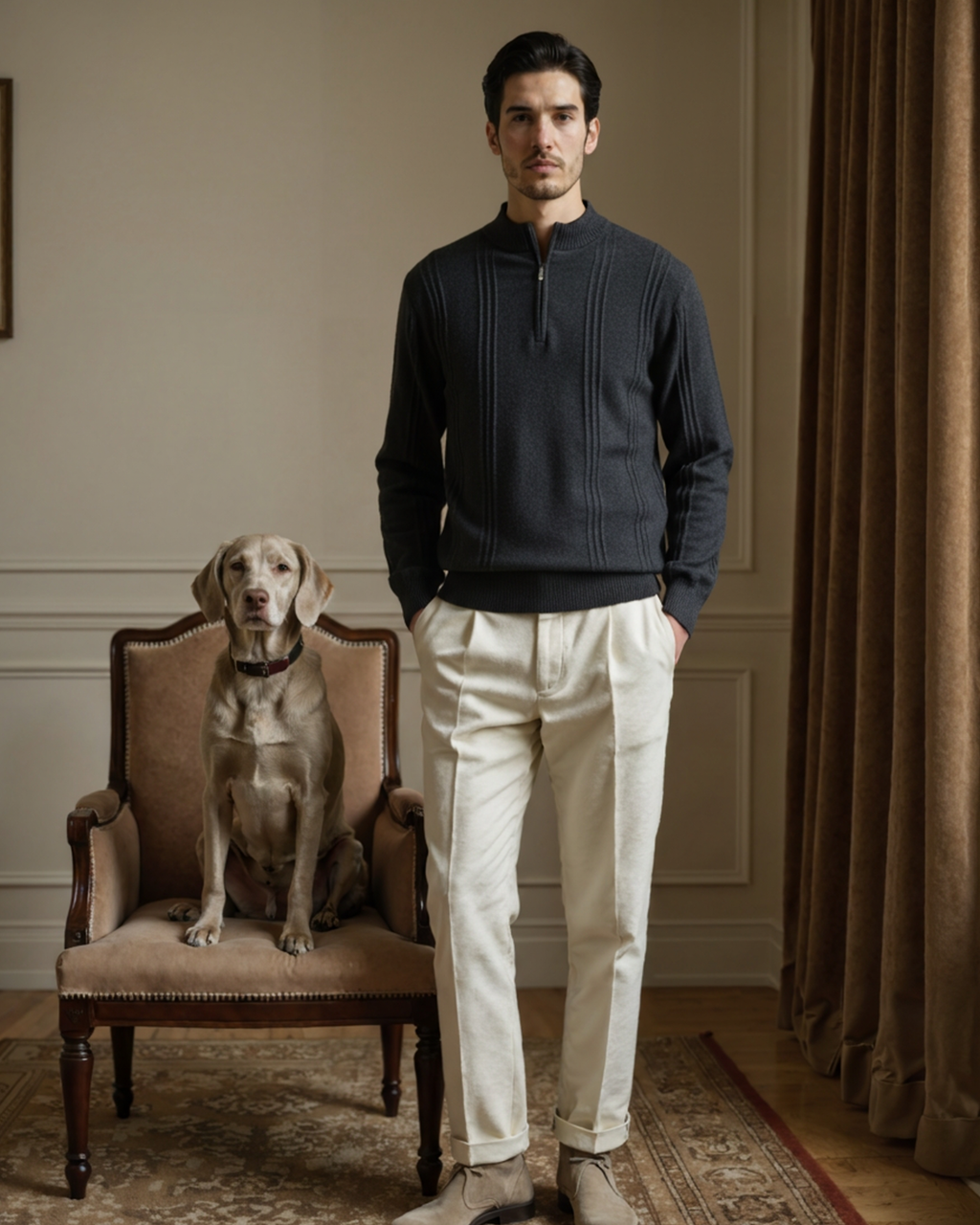Belgravia 100% Cashmere Ribbed Half-Zip | Europa