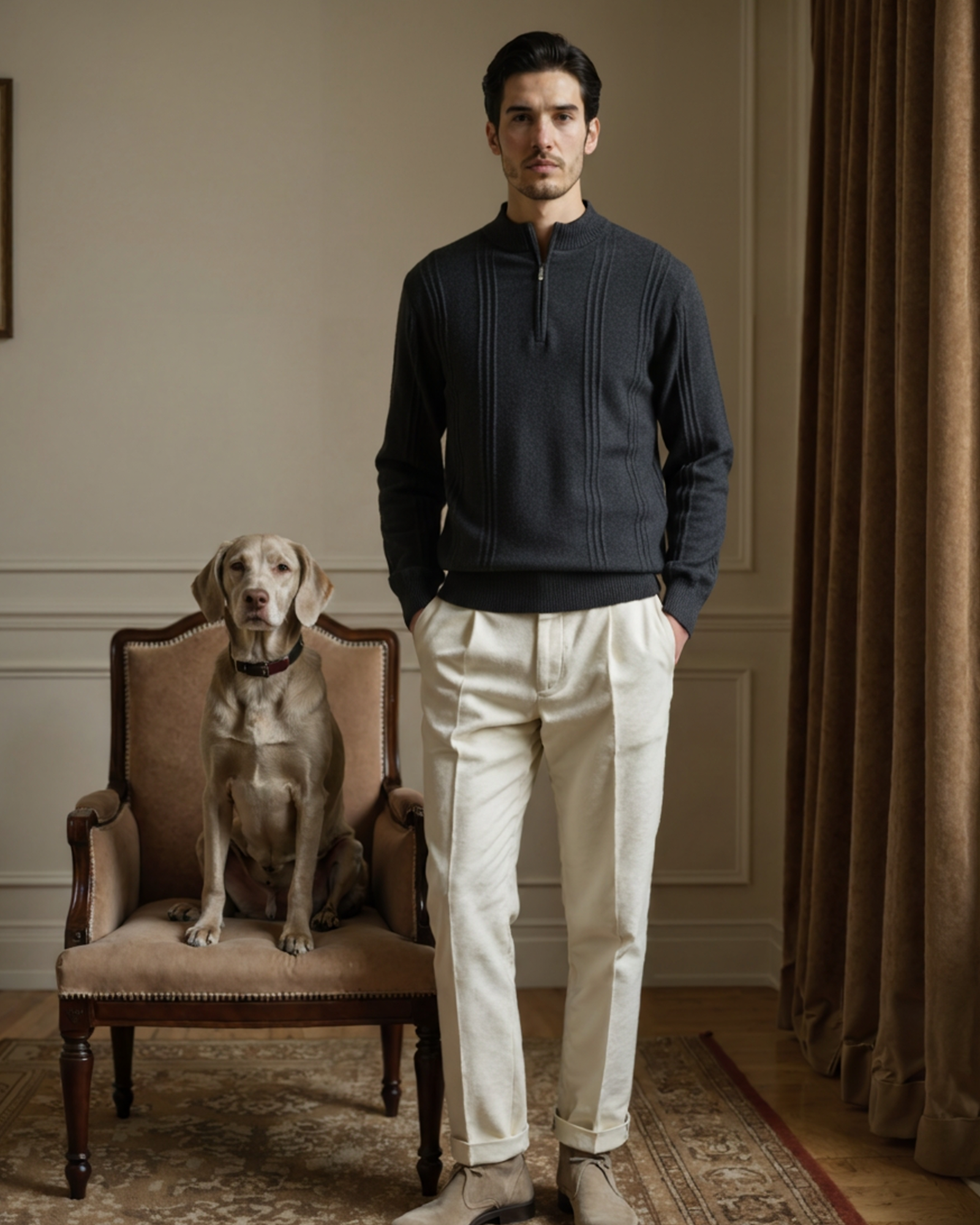 Belgravia 100% Cashmere Ribbed Half-Zip | Europa