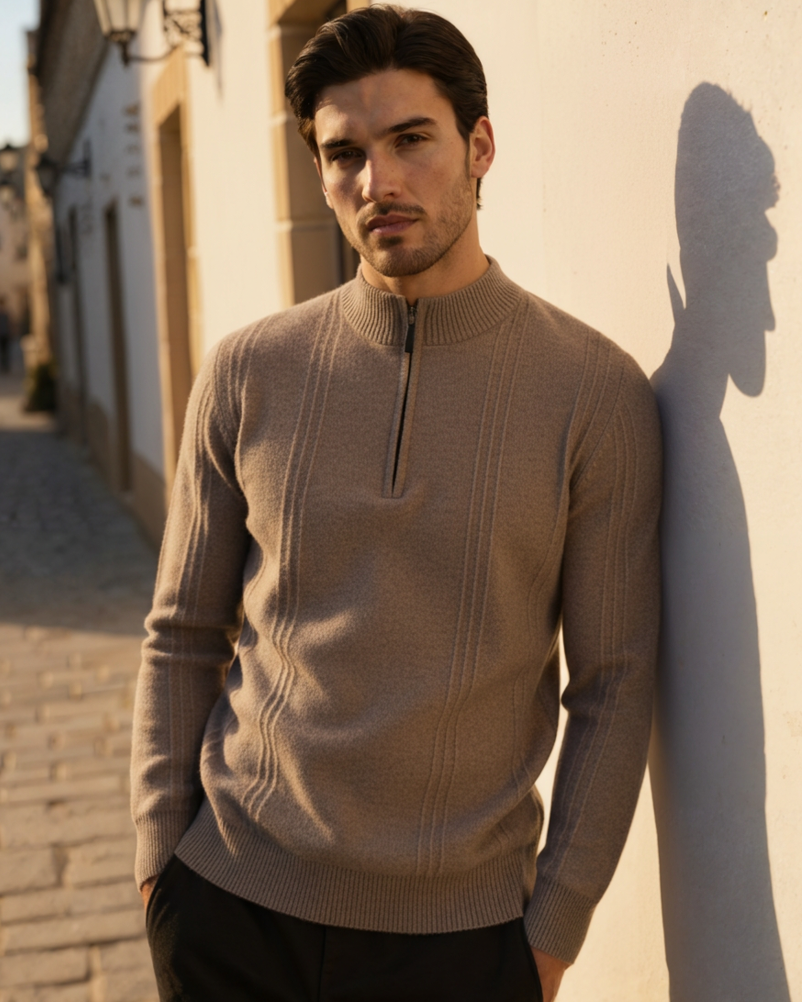 Belgravia 100% Cashmere Ribbed Half-Zip | Europa