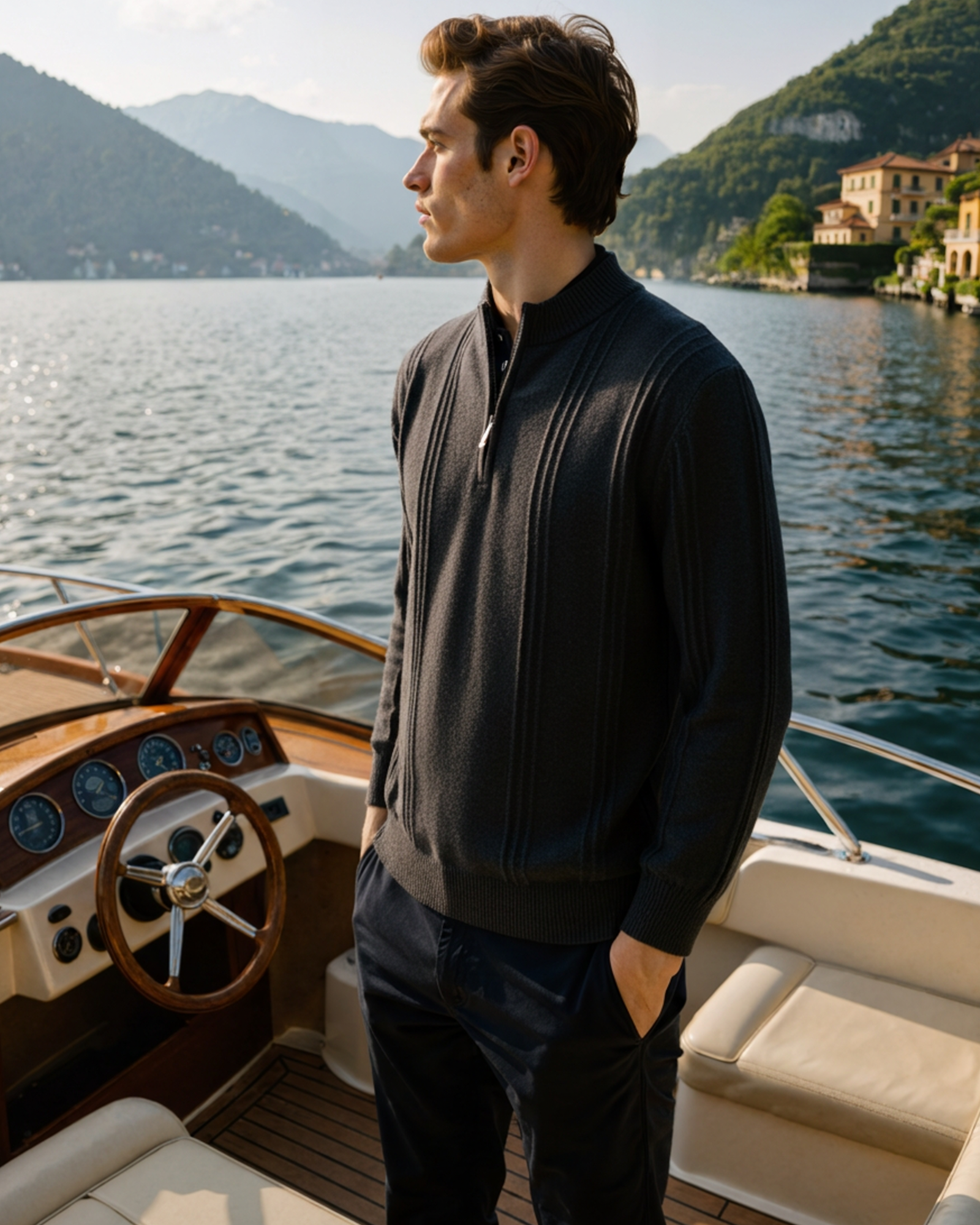 Belgravia 100% Cashmere Ribbed Half-Zip | Europa