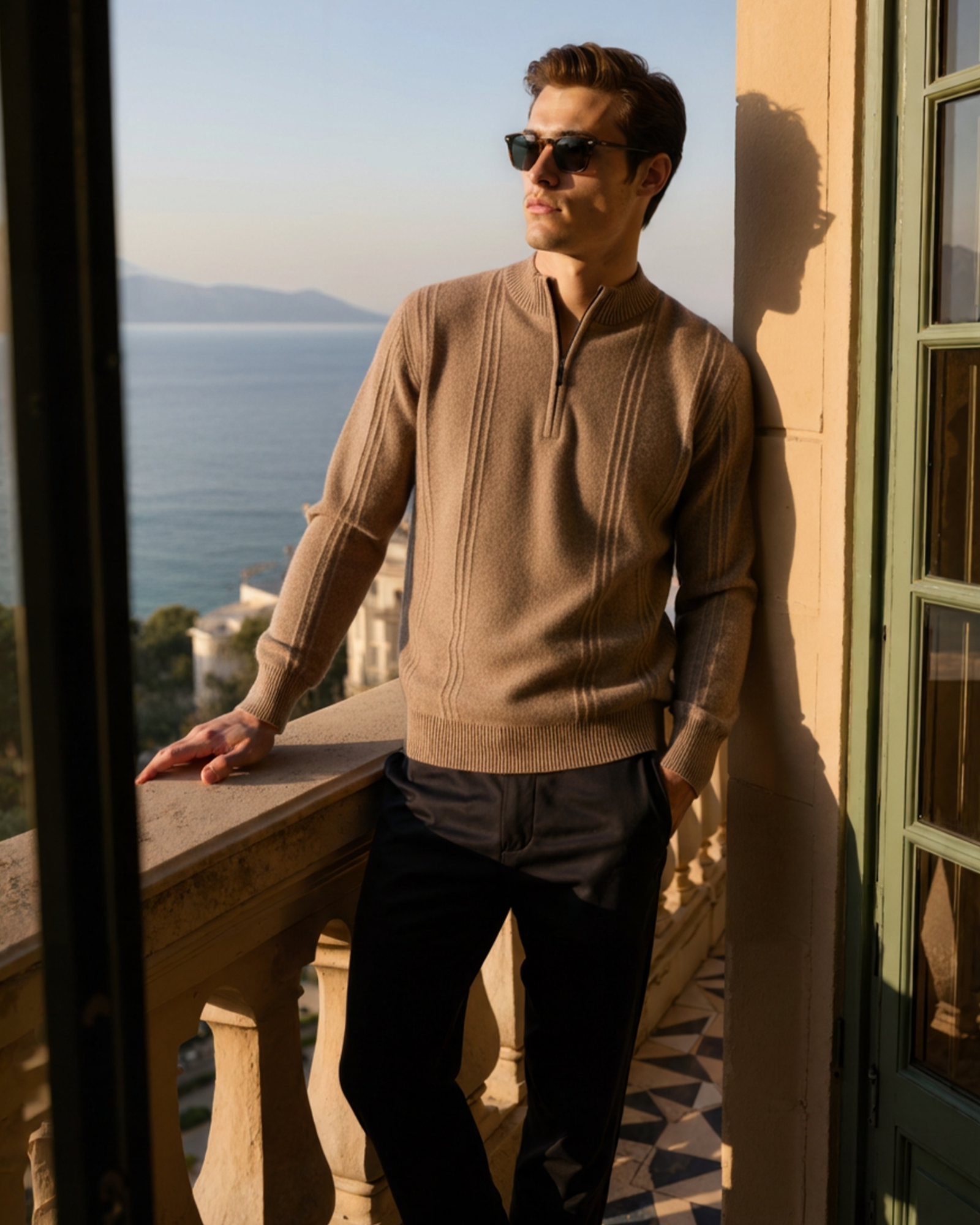 Belgravia 100% Cashmere Ribbed Half-Zip | Europa