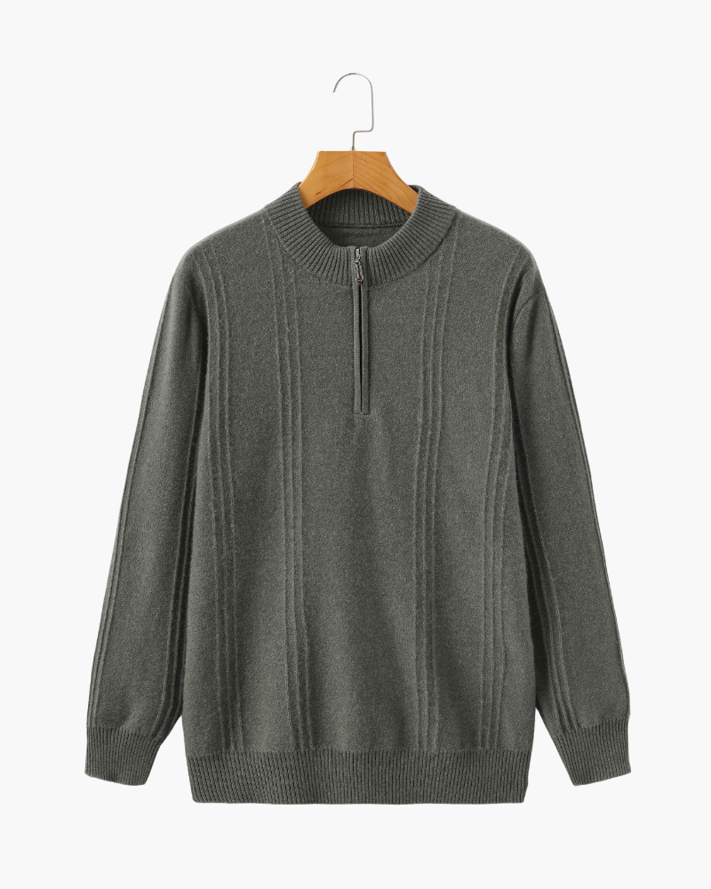 Belgravia 100% Cashmere Ribbed Half-Zip | Europa