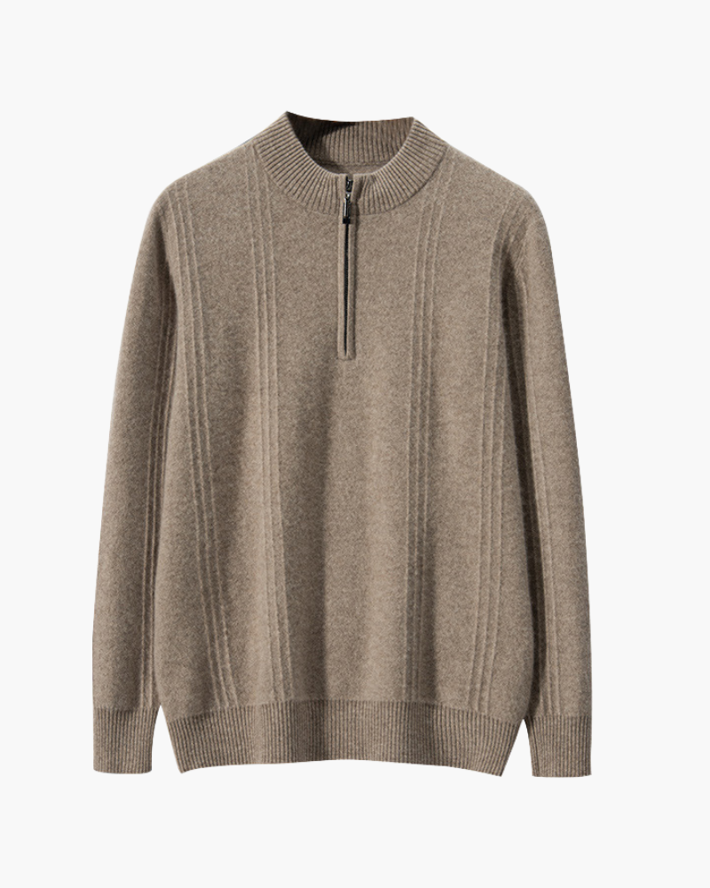 Belgravia 100% Cashmere Ribbed Half-Zip | Europa