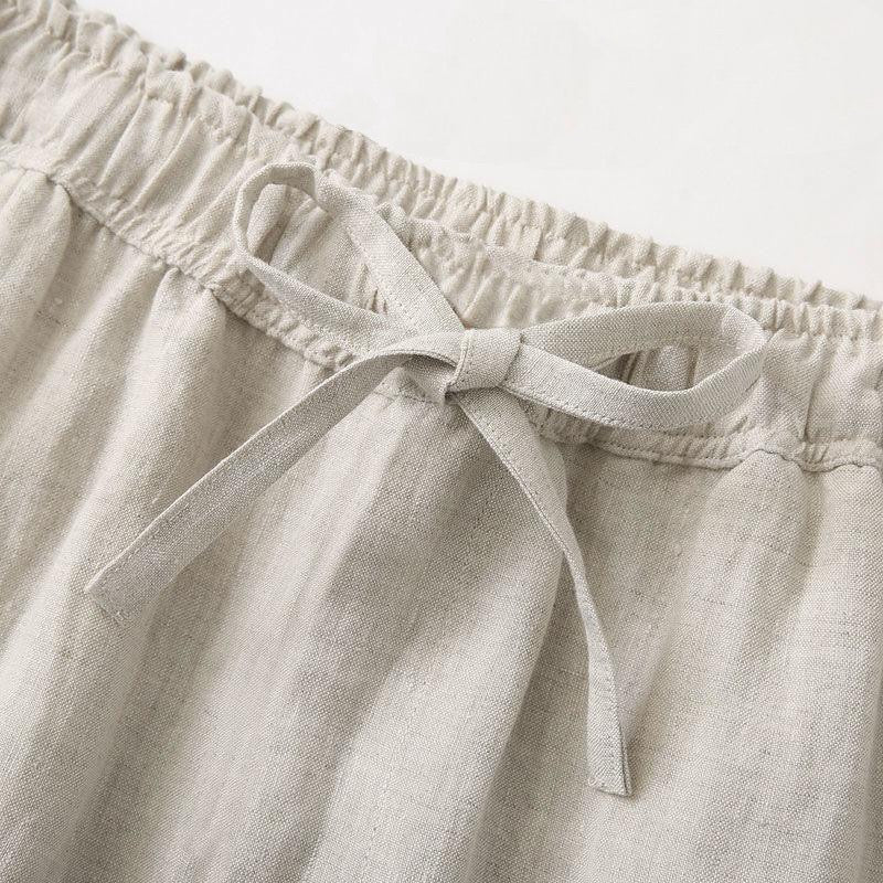 Cannes Pure Linen Drawstring Trousers | Europa