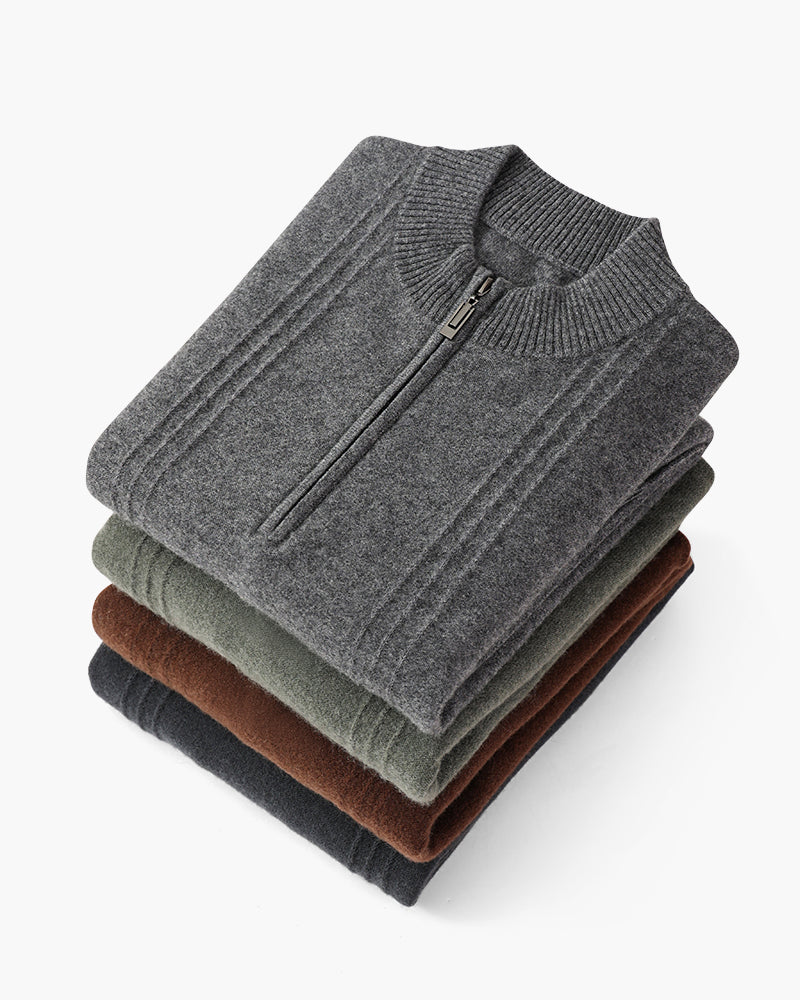 Belgravia 100% Cashmere Ribbed Half-Zip | Europa