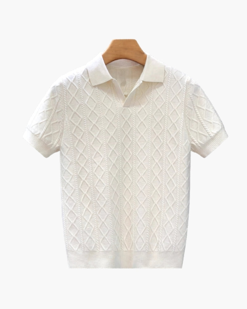Deauville Textured Knit Polo Shirt | Europa