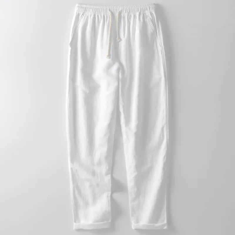 Santorini Pure Linen Trousers | Europa