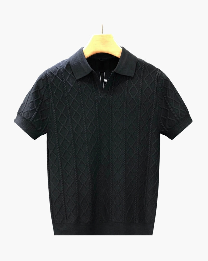 Deauville Textured Knit Polo Shirt | Europa