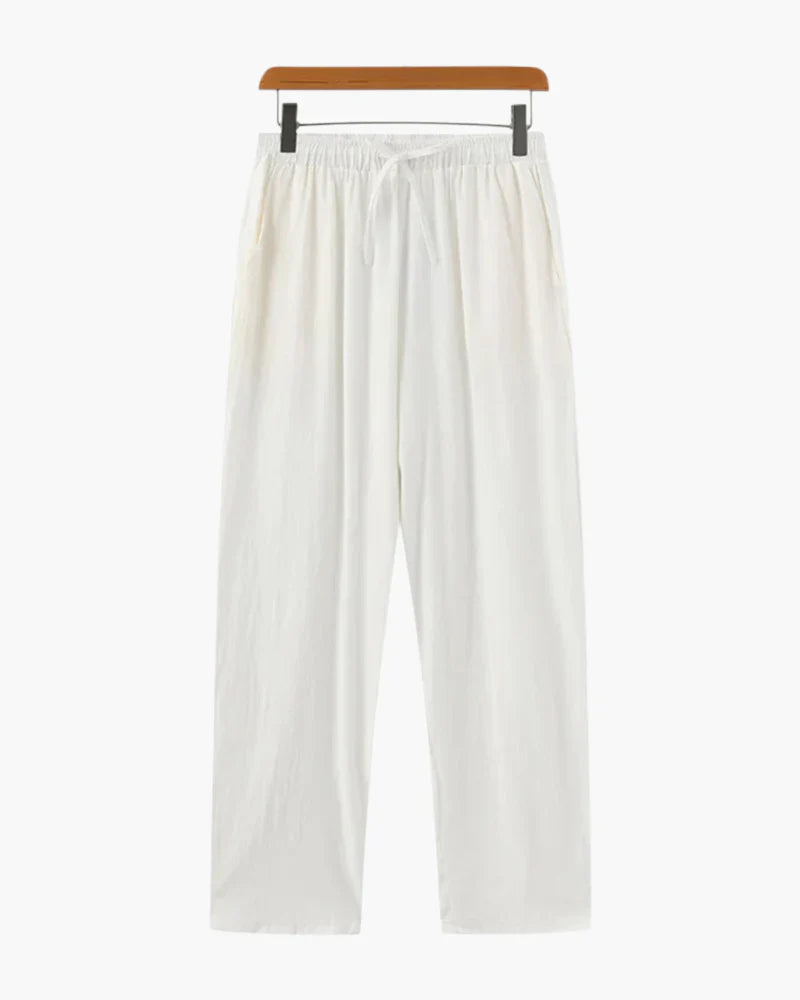 Cannes Pure Linen Drawstring Trousers | Europa