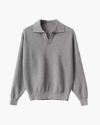 Lanark Textured Knit Polo Sweater | Europa