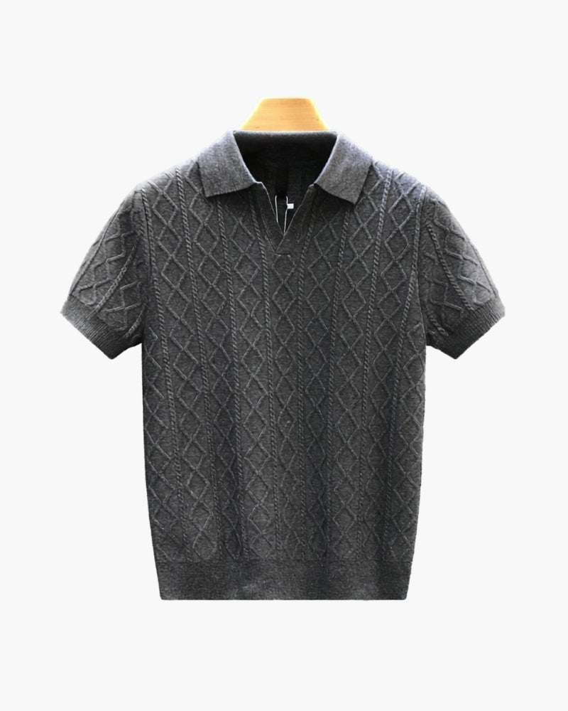 Deauville Textured Knit Polo Shirt | Europa