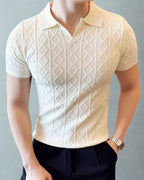 Deauville Textured Knit Polo Shirt | Europa