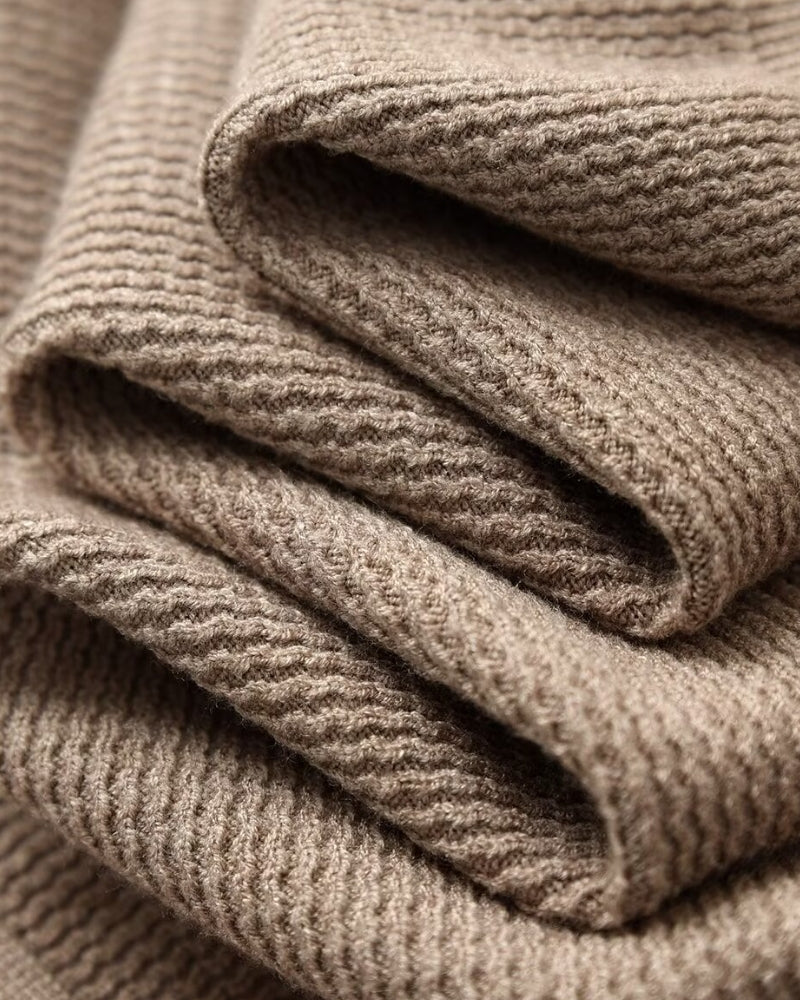 Lanark Textured Knit Polo Sweater | Europa