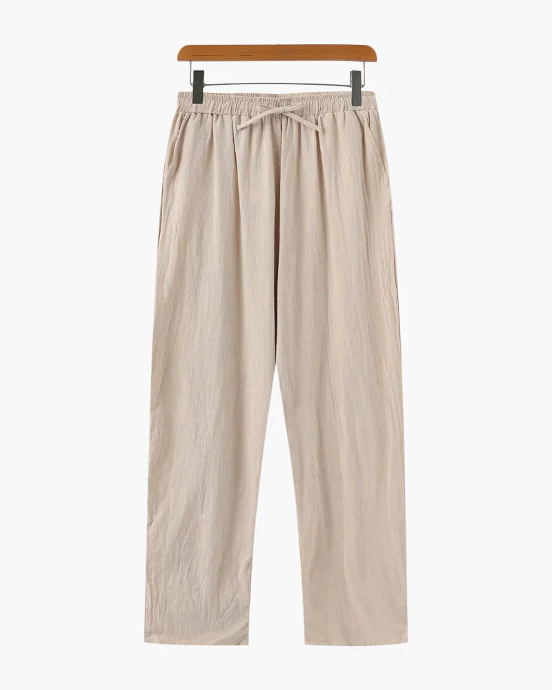 Cannes Pure Linen Drawstring Trousers | Europa