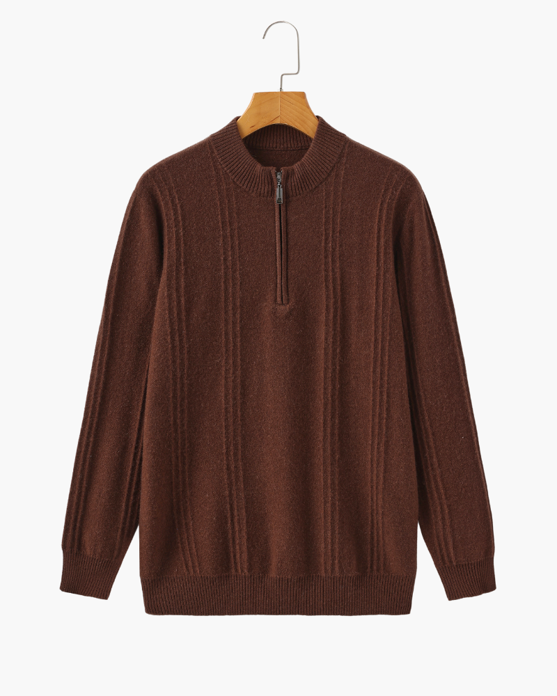 Belgravia 100% Cashmere Ribbed Half-Zip | Europa