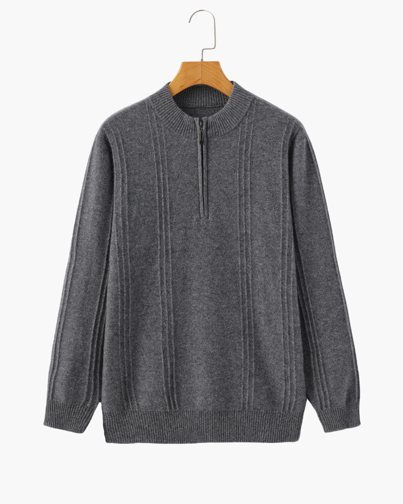 Belgravia 100% Cashmere Ribbed Half-Zip | Europa