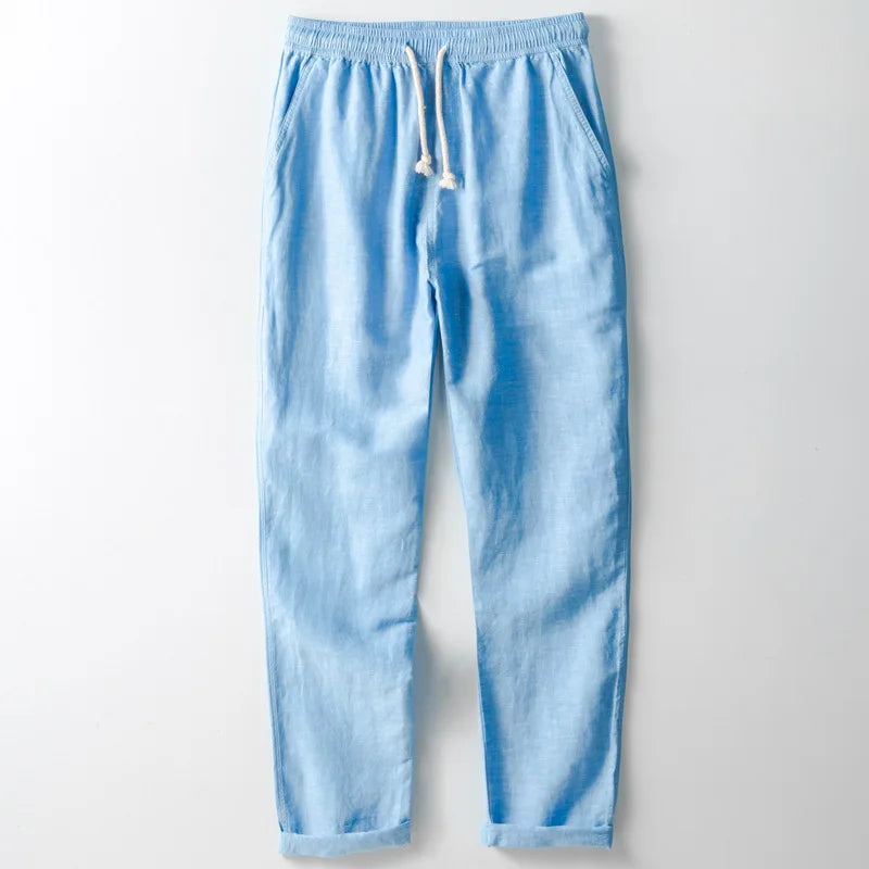 Santorini Pure Linen Trousers | Europa