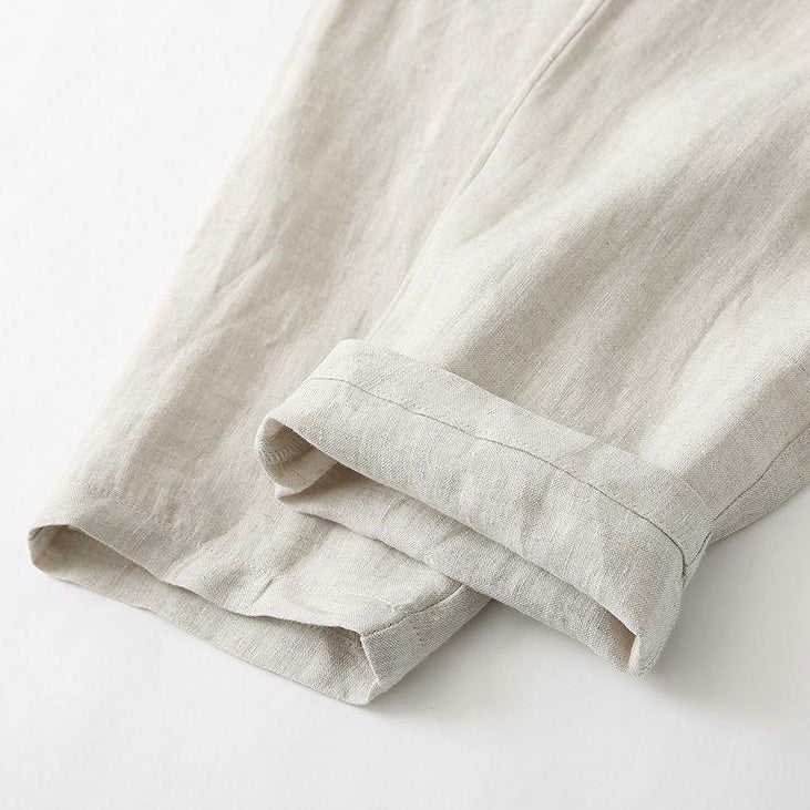 Cannes Pure Linen Drawstring Trousers | Europa