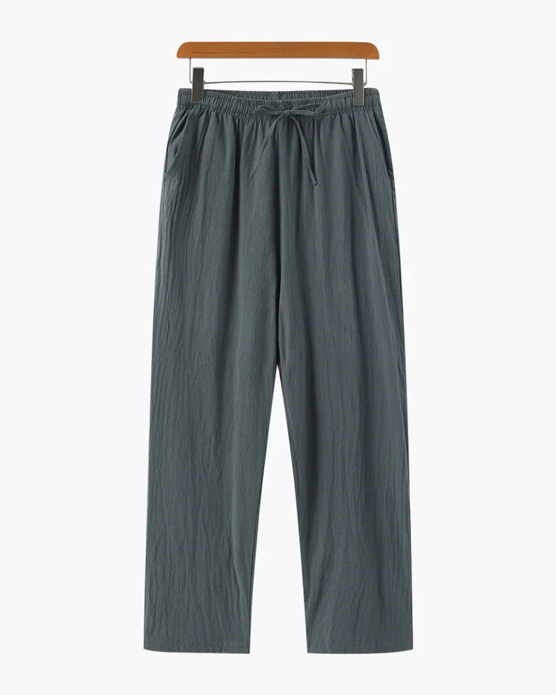 Cannes Pure Linen Drawstring Trousers | Europa
