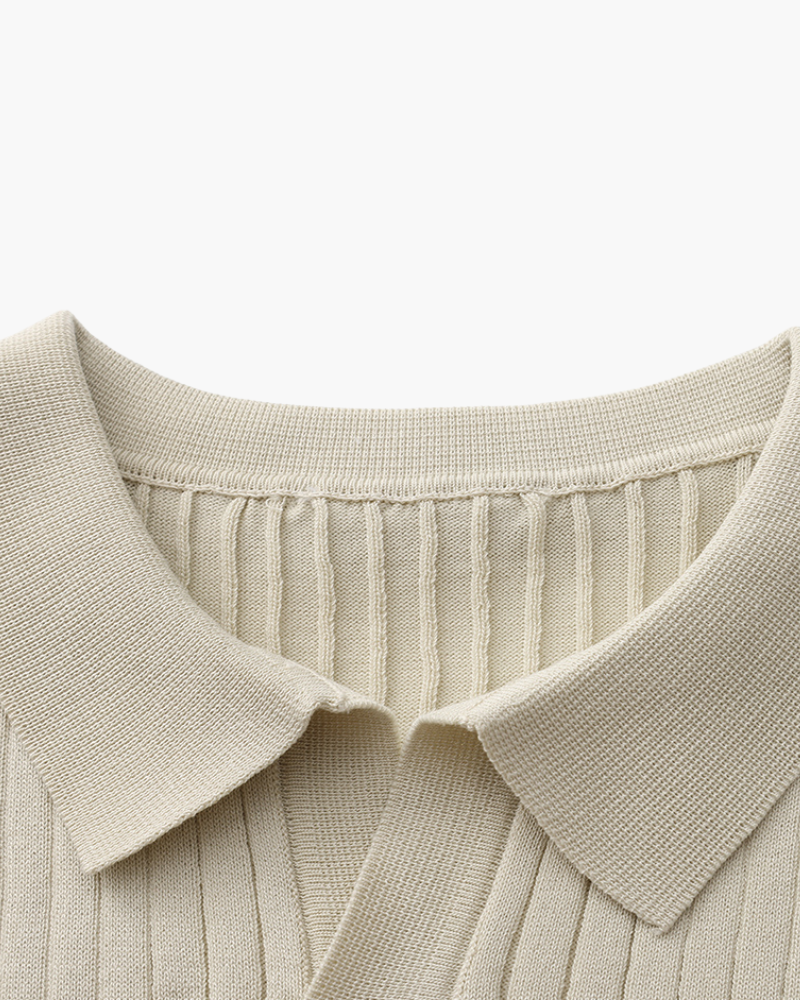 Ravello Ribbed Knit Polo Shirt | Europa