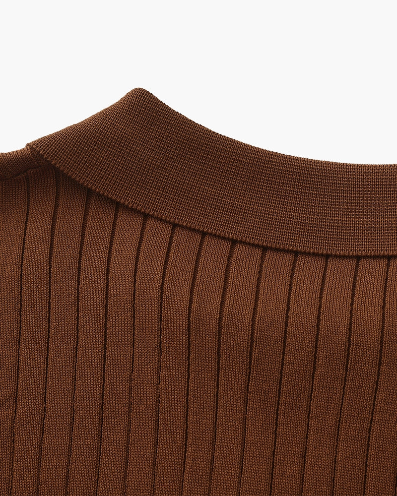 Ravello Ribbed Knit Polo Shirt | Europa