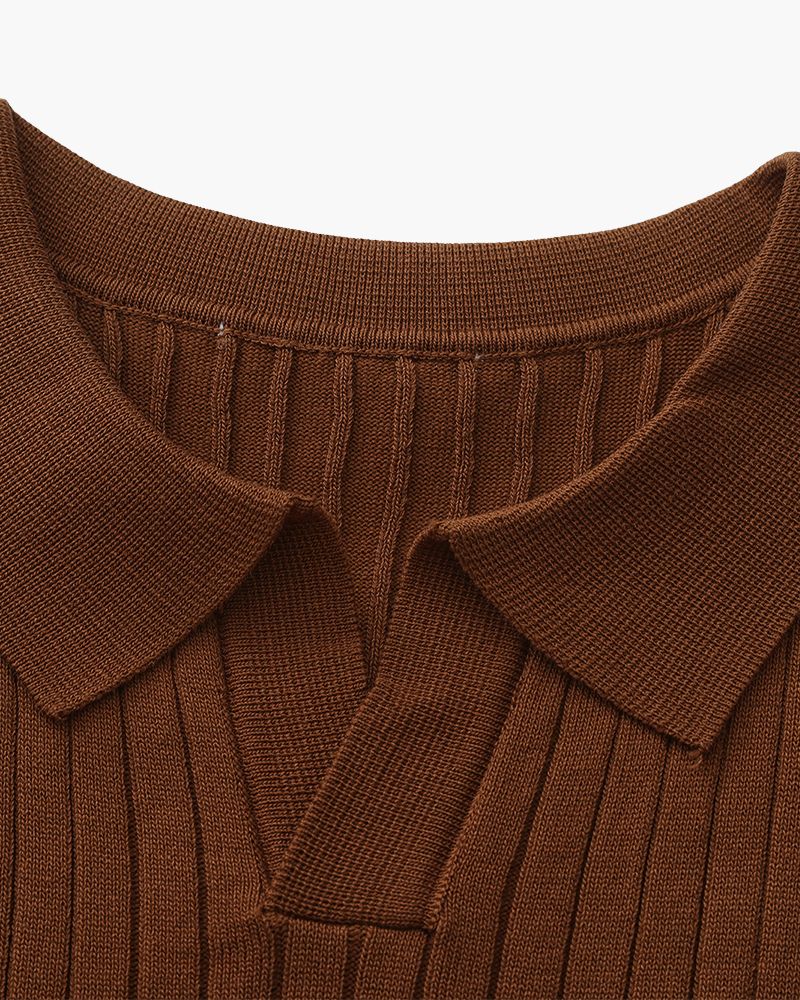Ravello Ribbed Knit Polo Shirt | Europa