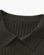 Ravello Geripptes Strick-Poloshirt
