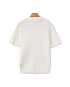 Ravello Geripptes Strick-Poloshirt