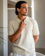 Ravello Ribbed Knit Polo Shirt | Europa
