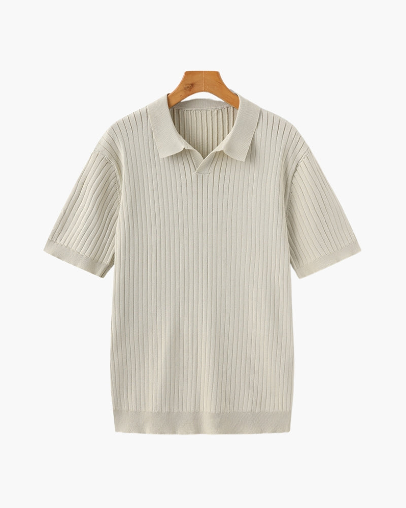 Ravello Ribbed Knit Polo Shirt | Europa