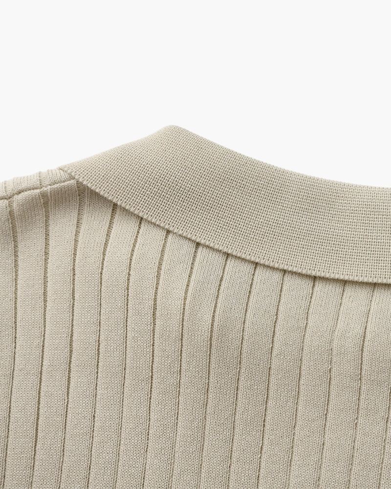 Ravello Ribbed Knit Polo Shirt | Europa