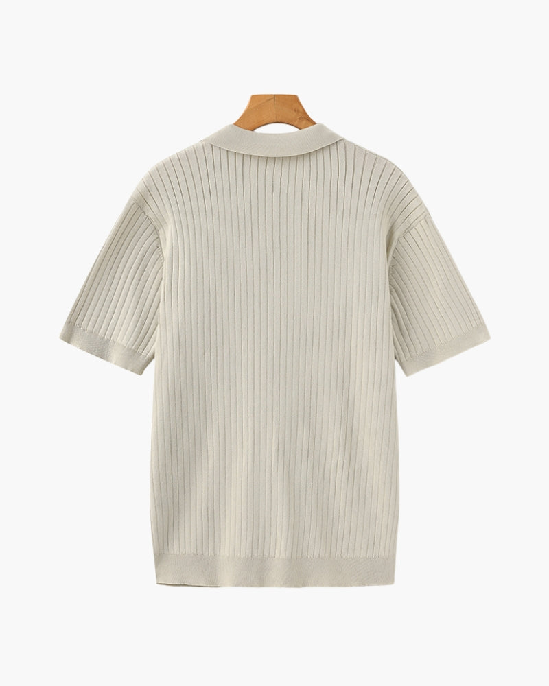 Ravello Ribbed Knit Polo Shirt | Europa