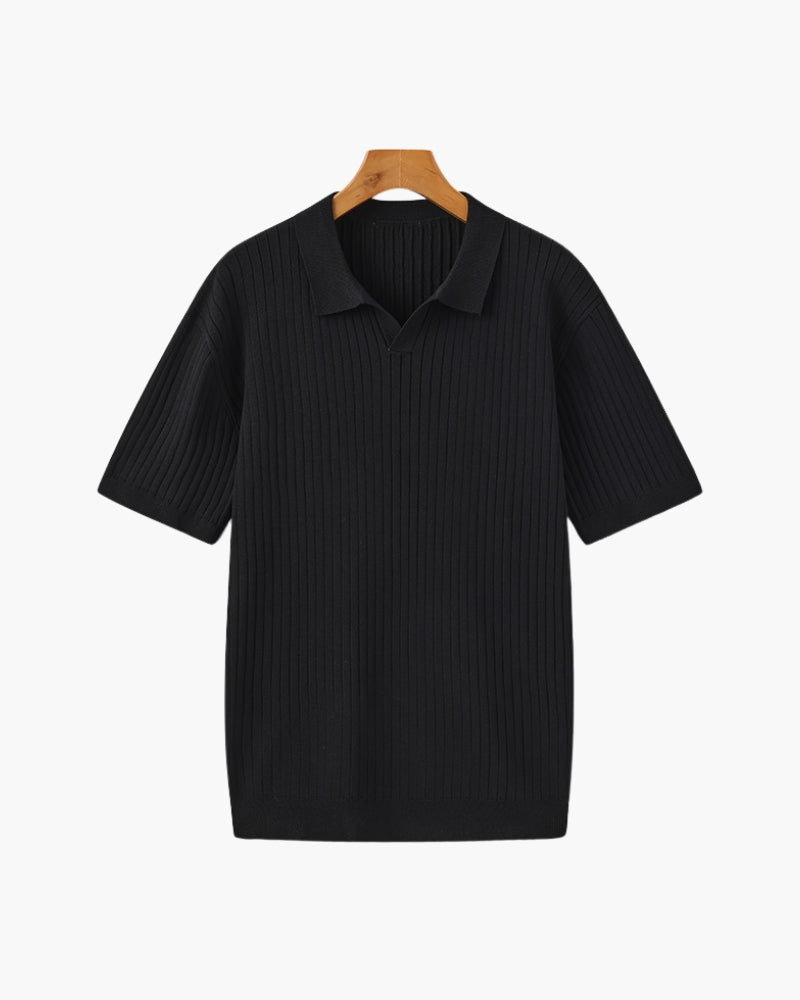 Ravello Ribbed Knit Polo Shirt | Europa
