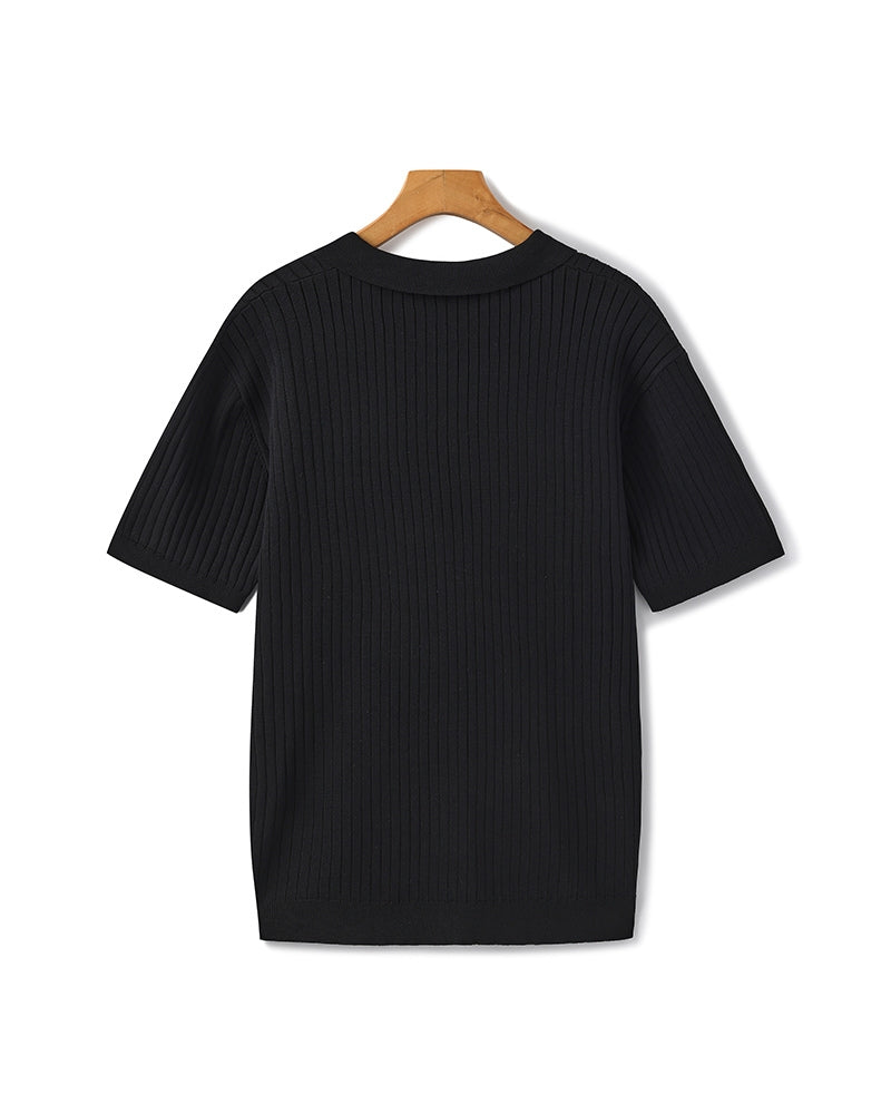 Ravello Ribbed Knit Polo Shirt | Europa