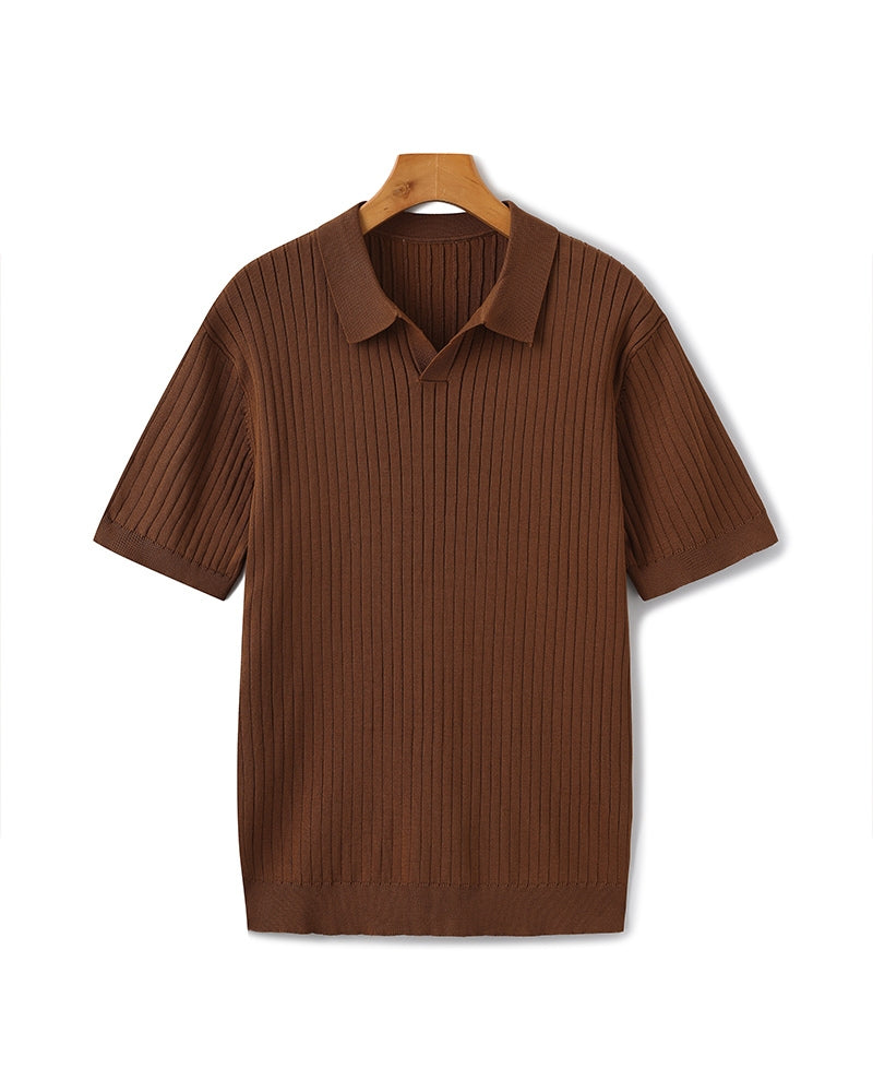 Ravello Ribbed Knit Polo Shirt | Europa