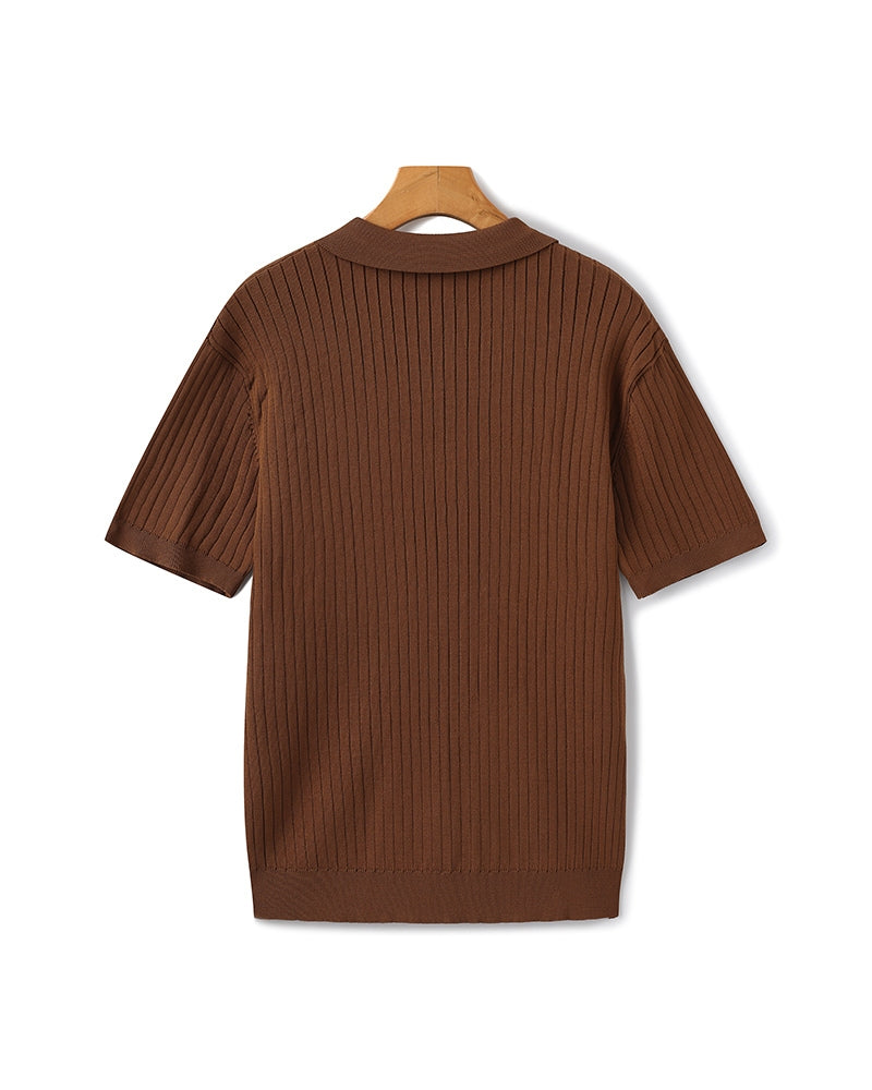Ravello Ribbed Knit Polo Shirt | Europa