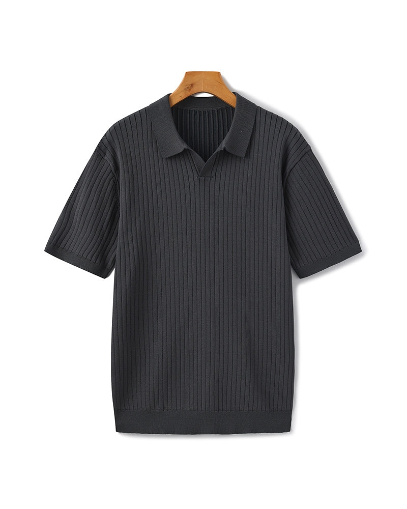 Ravello Ribbed Knit Polo Shirt | Europa