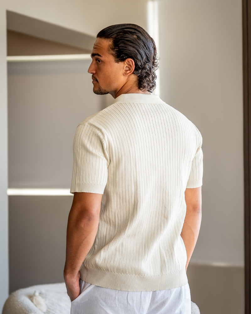 Ravello Ribbed Knit Polo Shirt | Europa