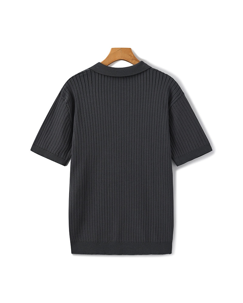 Ravello Ribbed Knit Polo Shirt | Europa