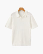 Ravello Geripptes Strick-Poloshirt