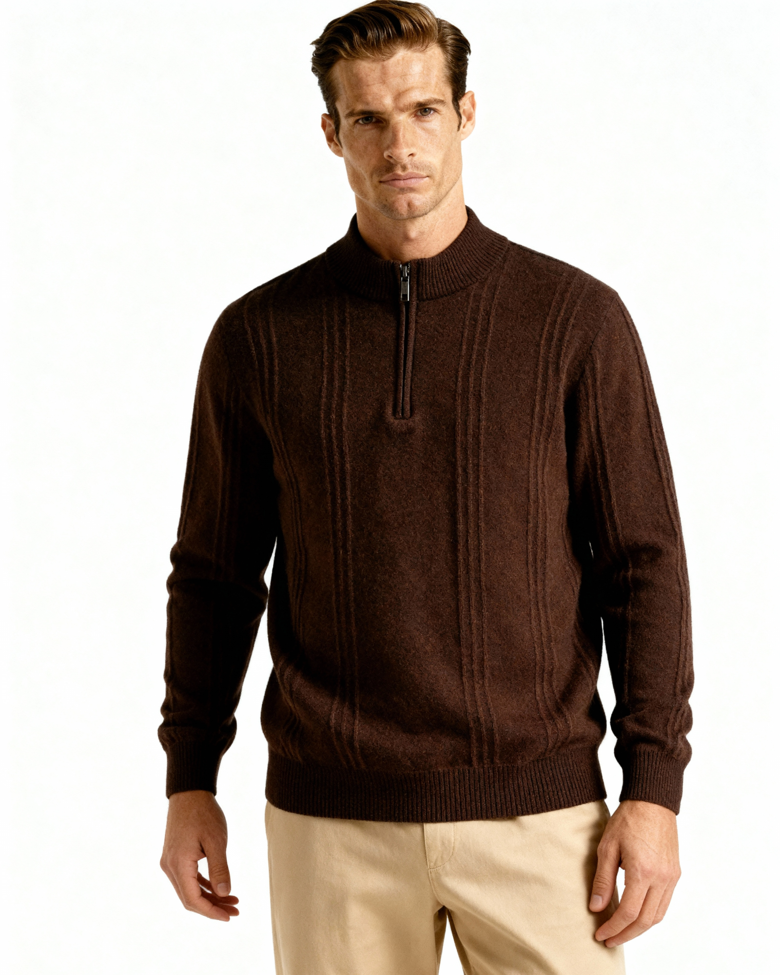 Belgravia 100% Cashmere Ribbed Half-Zip | Europa