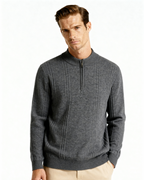 Belgravia 100% Cashmere Ribbed Half-Zip | Europa