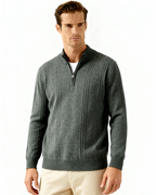 Belgravia 100% Cashmere Ribbed Half-Zip | Europa