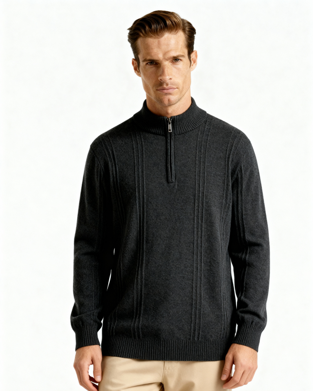 Belgravia 100% Cashmere Ribbed Half-Zip | Europa