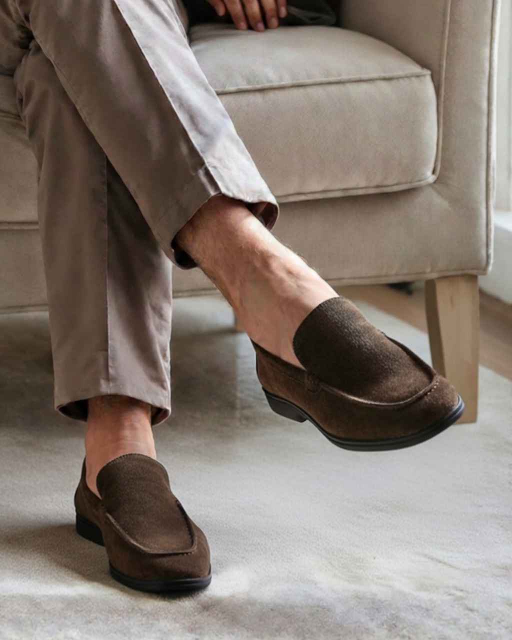 Heritage Suede Loafers with Black Sole | Europa