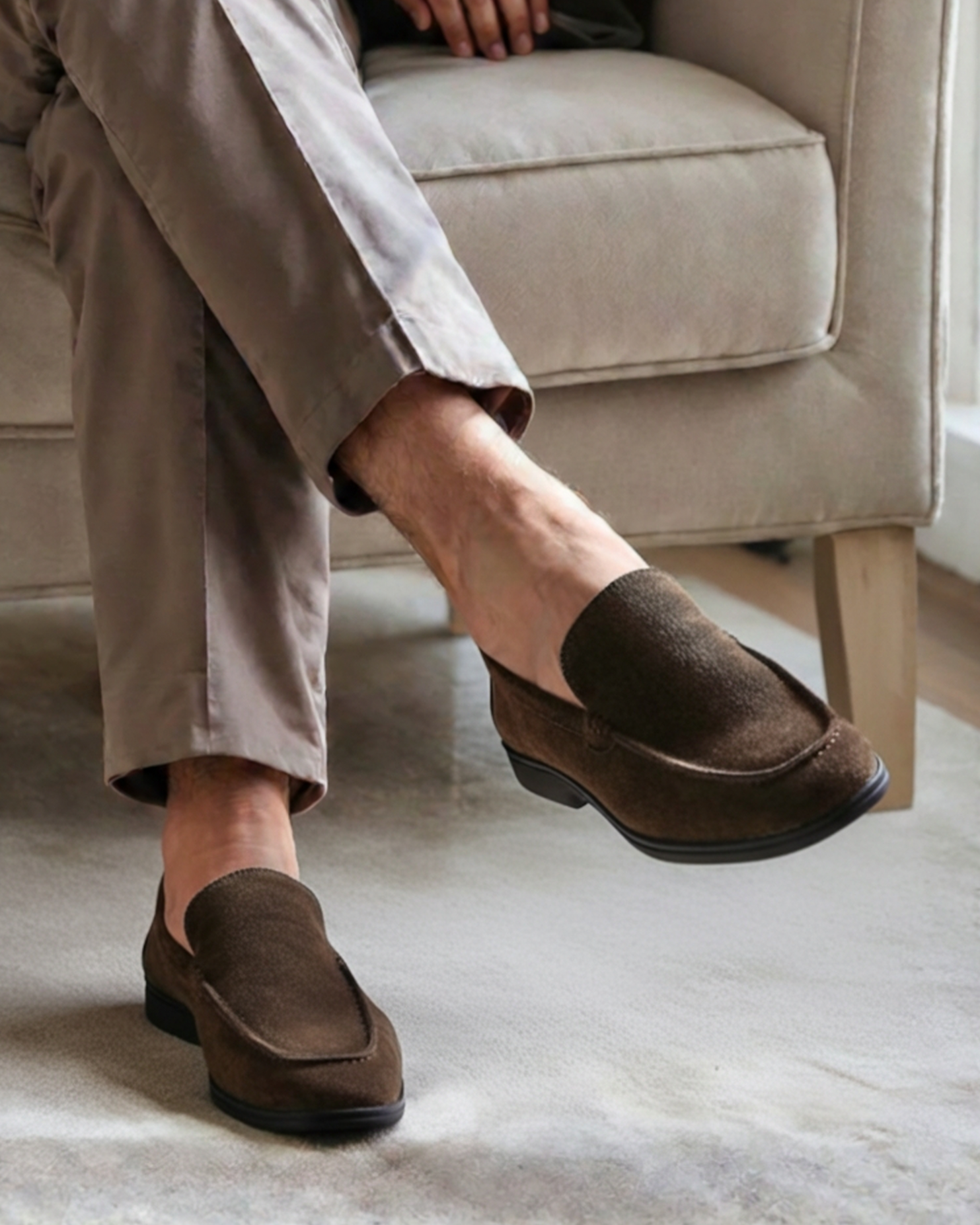 Heritage Suede Loafers with Black Sole | Europa