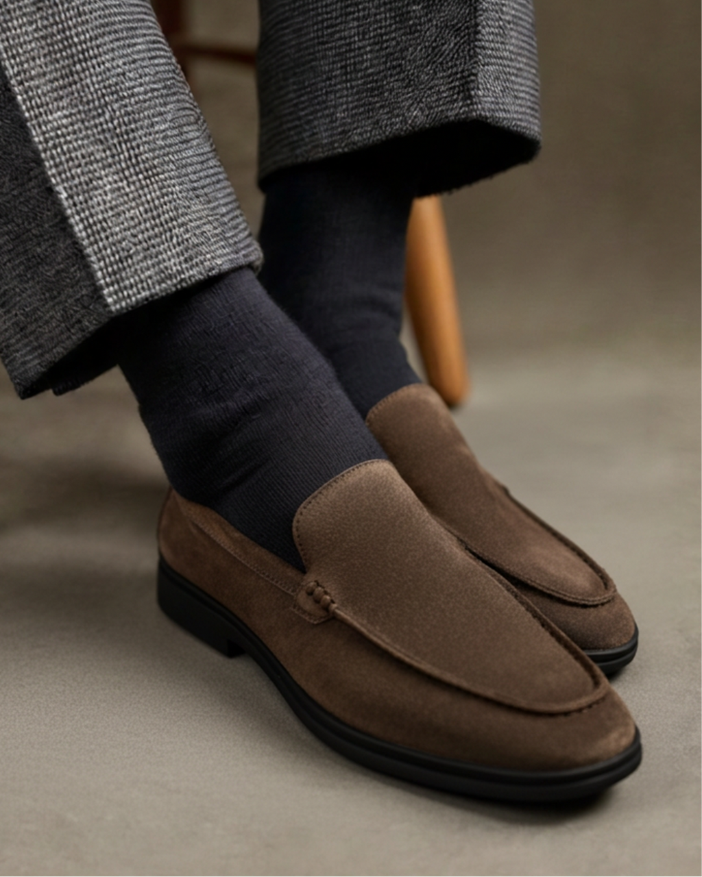 Heritage Suede Loafers with Black Sole | Europa